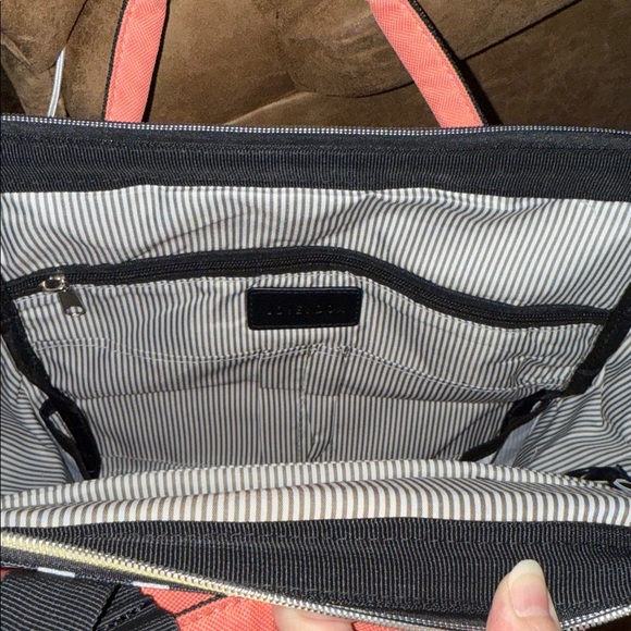 Coral and Black Polka Dot Lovevook Women's Backpack - Picture 5 of 6